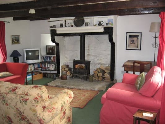 The lounge, warm and inviting.